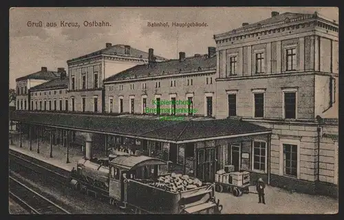 151227 AK Kreuz Ostbahn um 1915 Bahnhof Hauptgebäude