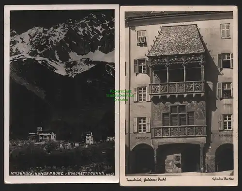 151260 2 AK Innsbruck 1942 Hungerburg Nordkettenbahn Goldenes Dachl