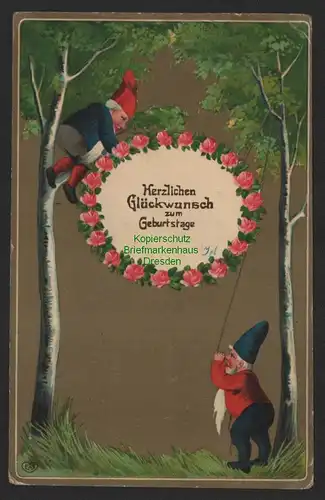 151415 AK Eisenach 1910 Zwerge Herzlichen Glückwunsch zum Geburtstag