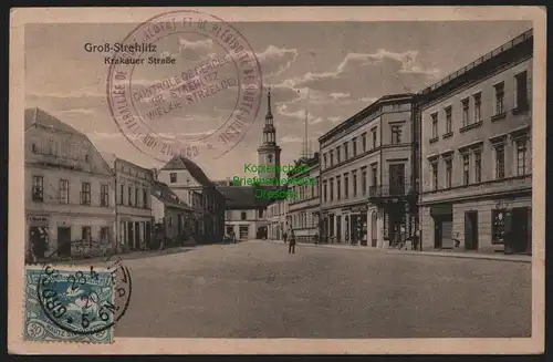 148548 AK Strzelce Opolskie Groß Strehlitz Krakauer Straße 1916 + Marke 1920