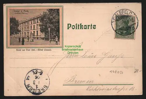 148097 AK Bielefeld 1906 Hotel zur Post Postkeller Speisesaal