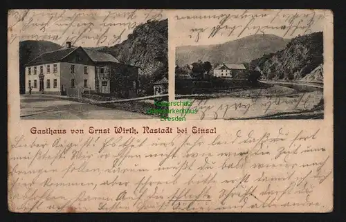 148266 AK Rastadt bei Einsal 1902 Gasthaus von Ernst Wirth