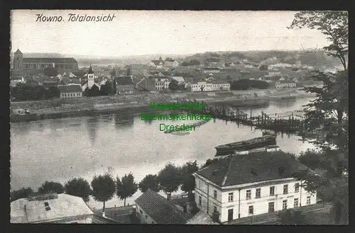 146576 AK Kaunas Kowno Litauen Gesamtansicht um 1915 Behelfsbrücke Nr. 2