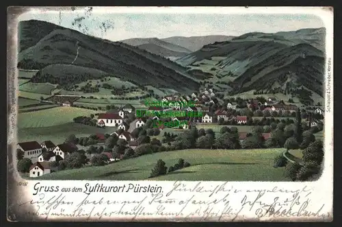 146714 AK Litho Pürstein Perstejn 1903