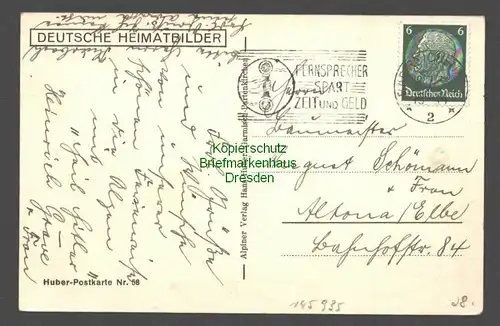 145935 AK Wachenfeld Reiteralpe 1936 Deutsche Heimatbilder Huber-Postkarte Nr 58