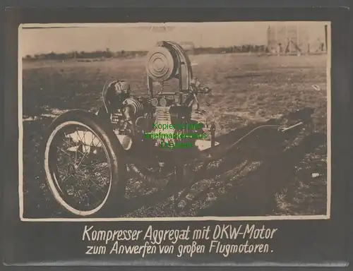 145871 Foto D.K.W. Kompressor Aggregat mit DKW Motor zum Anwerfen Flugmotoren