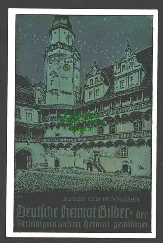 146020 AK Schloss Oels in Schlesien Künstlerkarte um 1920 D Verteidigern unserer