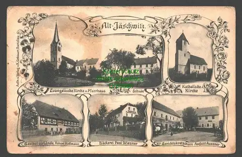 146051 AK Alt Jäschwitz Kr. Löwenberg Schlesien Kirche Pfarrhaus Schule Gasthof