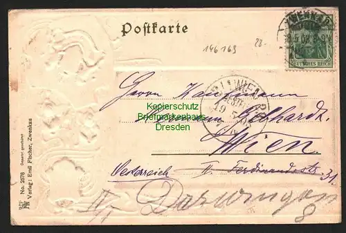 146169 AK Zwenkau Liepzigerstrasse Wappen Prägekarte 1903