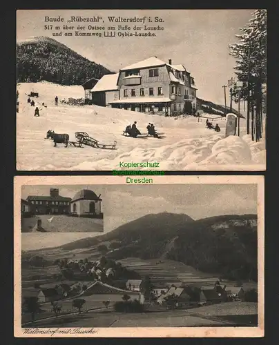 143189 2 AK Waltersdorf Baude Rübezahl am Kammweg Oybin - Lausche 1917  1921