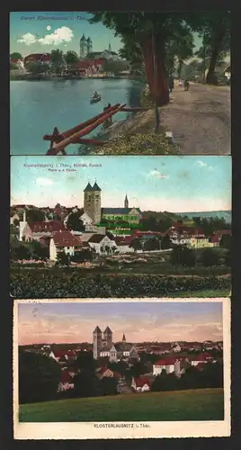 143261 3 AK Klosterlausnitz Kirche 1917 1919 See Teich 1913