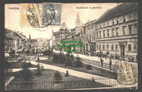 142302 AK Kassa Szökökut a parkkal 1911 Kosice Kaschau