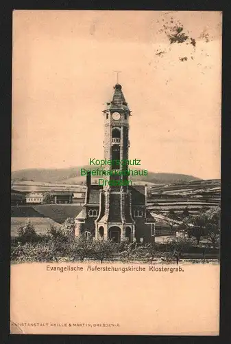 142367 AK Klostergrab Hrob Evangelische Auferstehungskirche 1911