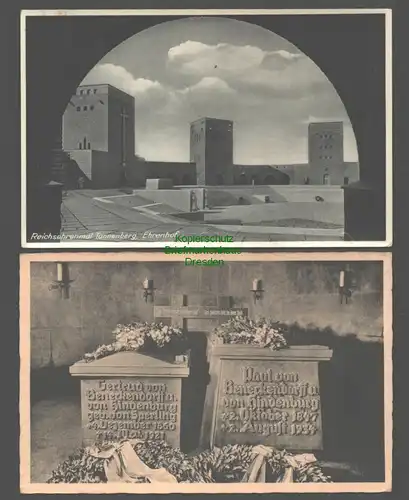 142035 2 AK Hohenstein Ostpr. Sarkopharge Hindenburgs + Frau Reichsehrenmal