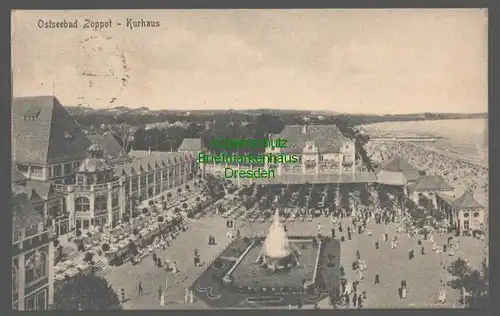 141983 AK Ostseebad Zoppot 1926 Kurhaus Anlagen großer Springbrunnen