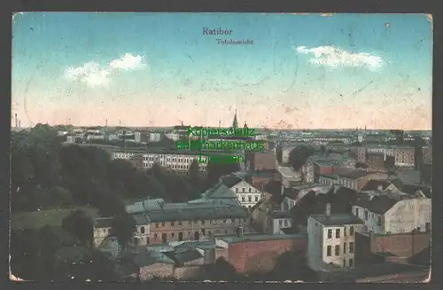 142058 AK Ratibor Raciborz Panorama um 1920