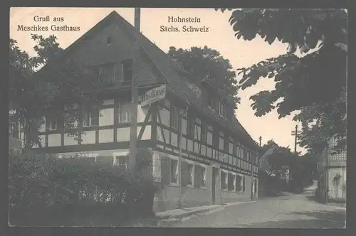 141844 AK Hohnstein Sächs. Schweiz Meschkes Gasthaus 1926