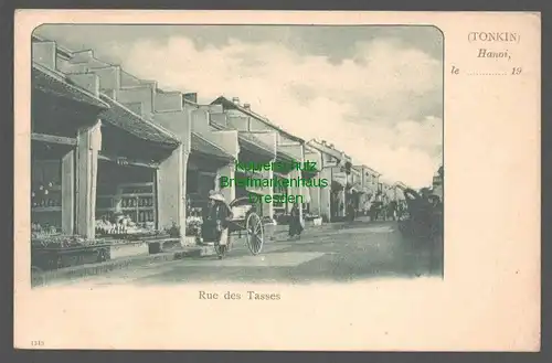 141939 AK Indo Chine Tonkin Rue des Tasses um 1905