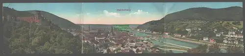 141947 3er Klapp-Panorama AK Heidelberg um 1915