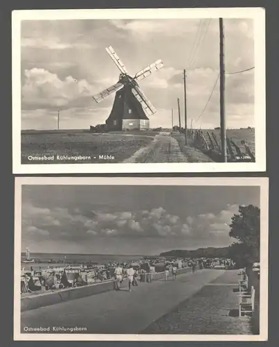 141697 2 AK Ostseebad Kühlungsborn 1956 Windmühle Mole Strandpromenade