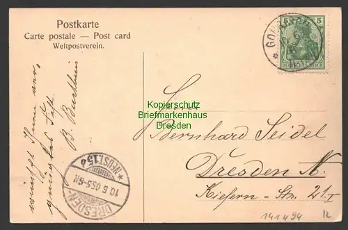 141494 AK Sächsische Schweiz Gohrisch mit dem Lilienstein 1905