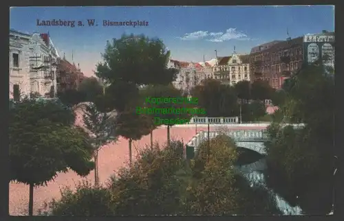 141388 AK Gorzow Wielkopolski Landsberg an der Warthe Bismarckplatz 1917