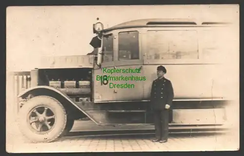 141485 AK Original Foto Dresdner Verkehrsbetriebe Bus Fahrer Uniform 1927