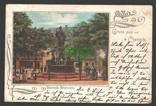 141200 AK Chemnitz Saxonia Brunnen 1901