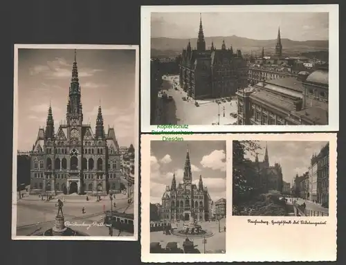 141291 3 AK Reichenberg Liberec 1941 Rathaus Markt Hauptstadt des Sudetengau`s