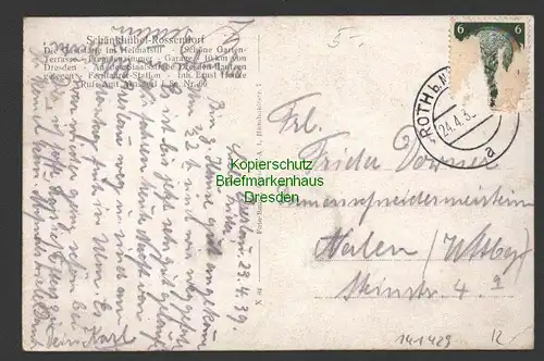 141429 AK Schänkhübel Rossendorf 1939 Inh. Ernst Henke