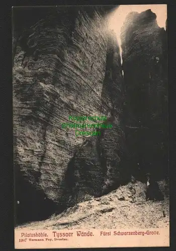 141031 AK Tyssaer Wände Pilatushöhle Fürst Schwarzenberg Grotte um 1910