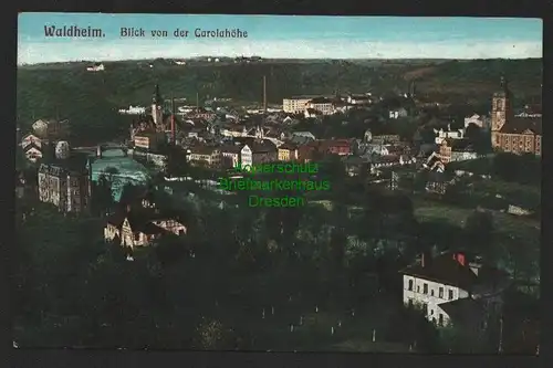 140790 AK Waldheim Blick von der Carolahöhe 1913