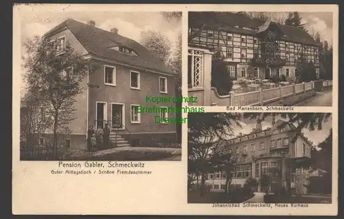 140877 AK Schmeckwitz Pension Gabler Bad Marienborn Johannisbad Neues Kurhaus