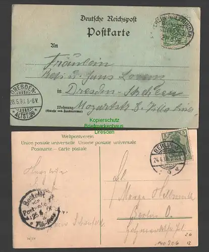 140906 2 AK Werder bei Potsdam 1898 mit Windmühle Mole Baumblüte 1906