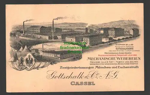 140883 AK Fabrikansicht Kassel Cassel Gottschalk & Webereien München Eschenbach