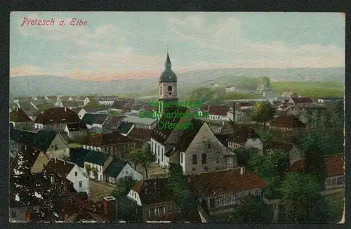 139544 AK Pretzsch a. Elbe 1908 Kirche Panorama