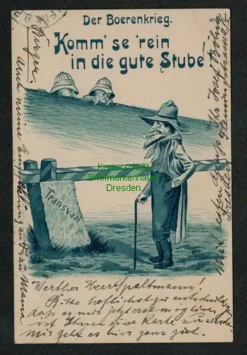 139513 AK Der Boerenkrieg Kommse rein in die gute Stube Transvaal 1900