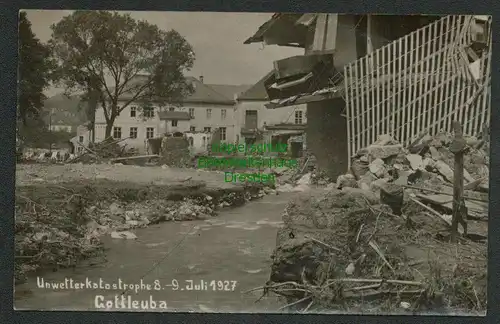 139450 AK Gottleuba Hochwasser 8.-9.. Juli 1927 Unwetterkatstrophe Ruine
