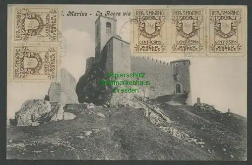 139243 AK San Marino 1912 La Rocca vis 1912 nach Radeberg