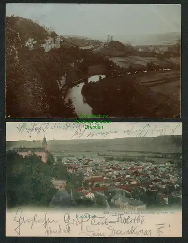 139098 2 AK Rudolstadt 1907 Fotokarte Panorama