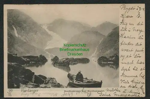 139190 AK Hardanger 1903 Christiania Oslo Norwegen Bondhusbroeen m Bondhusvandet