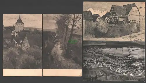 138370 4 AK Sersheim Künstlerkarte Gustav Sersheim 1901 Niedernhall Trossingen