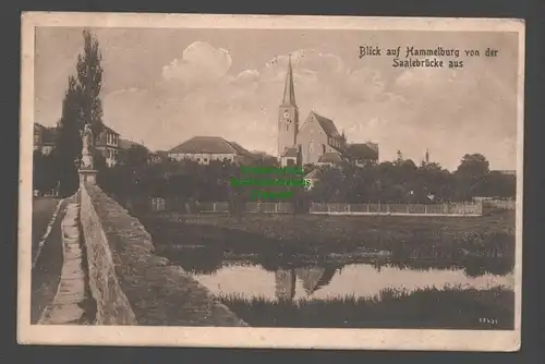 138363 AK Hammelburg Bayern von der Saalebrücke aus 1919 Kriegsgefangenensendung