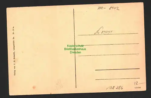 138286 AK Langebrück Weissiger Str. am Walde Verlag C. H. Schmidt Nr. 21a