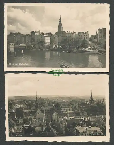 138530 2 AK Elbing Westpreußen Elblag Fotokarte Elbingfluß 1936 Panorama 1942