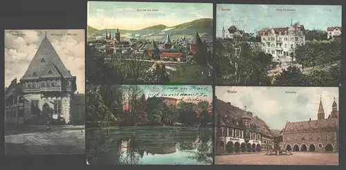 138465 5 AK Goslar 1912 Hotel Fürstenhof Markt Zwinger Gildehaus 1911