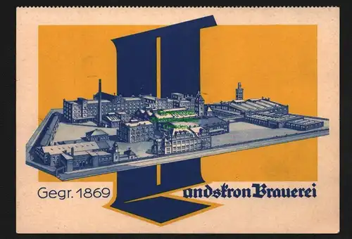 138180 AK Görlitz Werbekarte um 1925 Landskron Brauerei