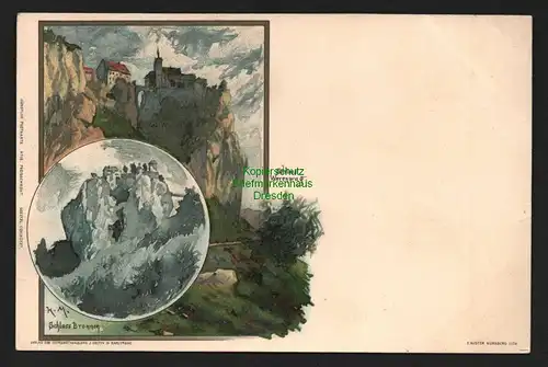 138084 AK Schloss Werenwag bei Beuron Schloss Bronnen Litho um 1900