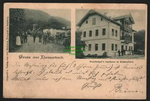 136759 AK Klassenbach Österreich Salzburg Weinbergers Gasthaus 1901