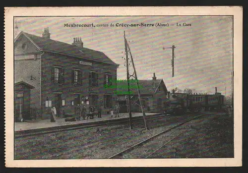 136824 AK Mesbrecourt 1916 canton de Crecy-sur-Serre Aisne La Gare Bahnhof